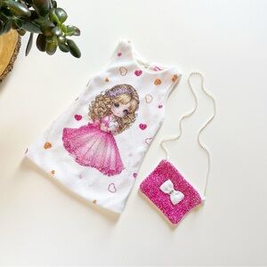 Kittens Sequin Shift Dress & Matching Sequin Bow Purse |  1-2 Year